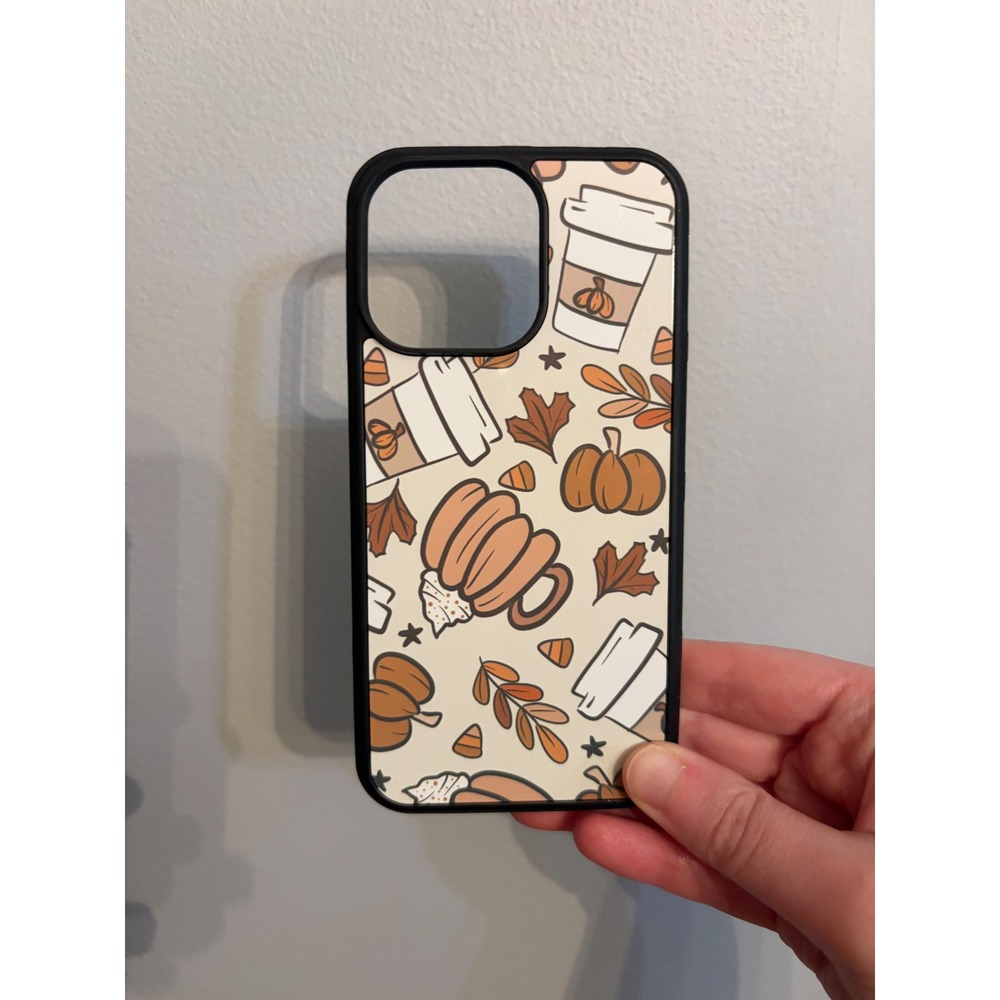 iPhone 13 Pro Case Unisex One Size Multicolor Pumpkin Spice Fall Coffee Print
